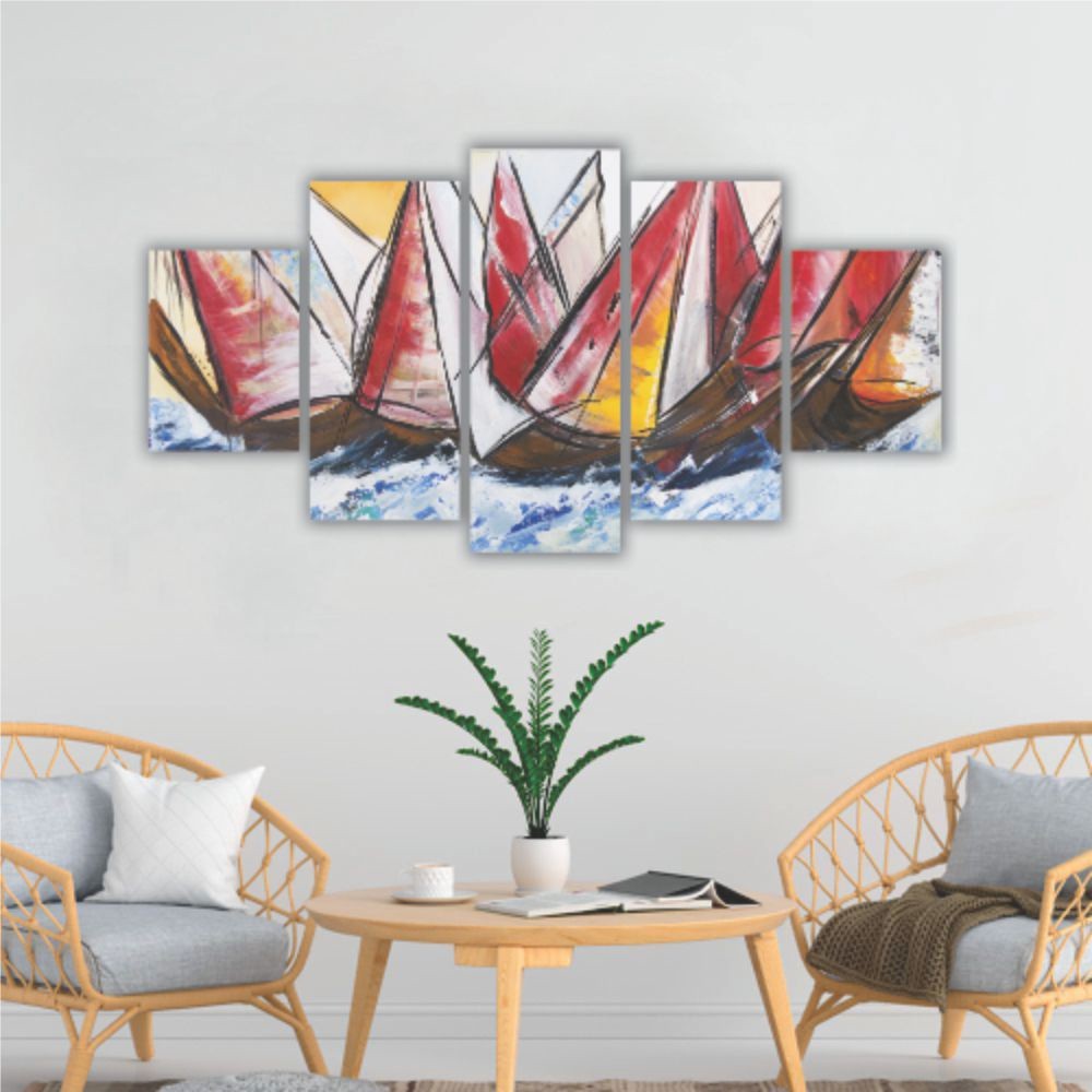 Quadro decorativo Barcos no Mar - Quadros Decorativos para Sala | Display de Festa Infantil