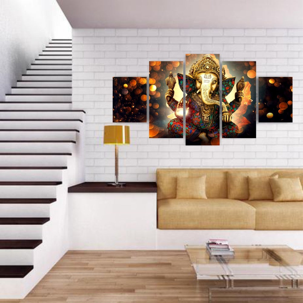 Quadros Decorativos MDF Lord Ganesha Hindu Sala Quarto - Quadros Decorativos para Sala | Display de Festa Infantil