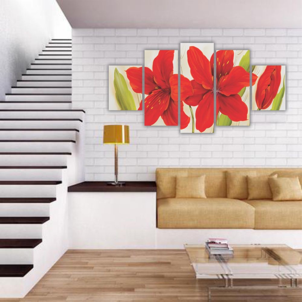 Quadro Decorativo Lírios Vermelhos - Quadros Decorativos para Sala | Display de Festa Infantil