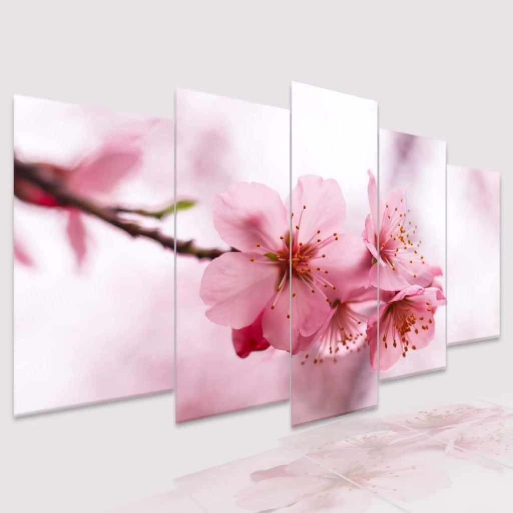 Quadro Decorativo Mosaico Flor Ramo Cor-de-Rosa - Quadros Decorativos para Sala | Display de Festa Infantil