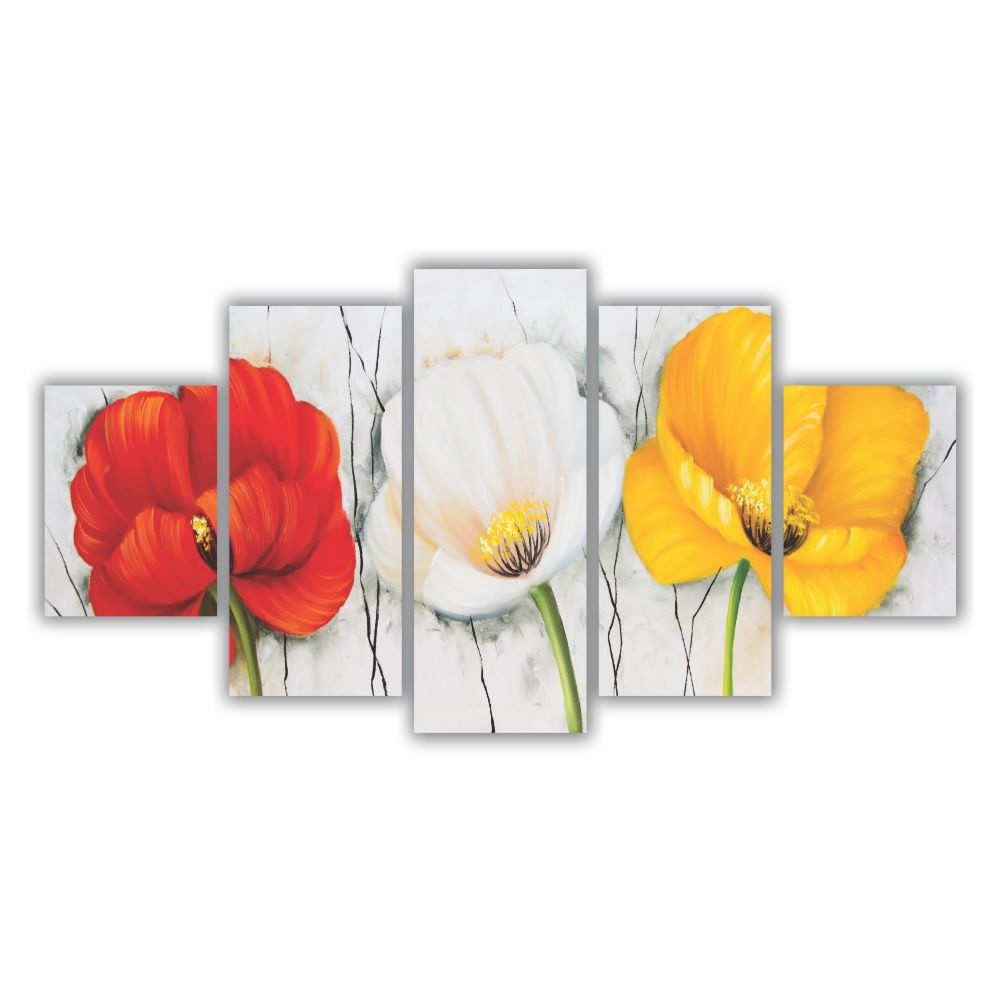 Quadro Decorativo Floral Papoula Coloridas - Quadros Decorativos para Sala | Display de Festa Infantil