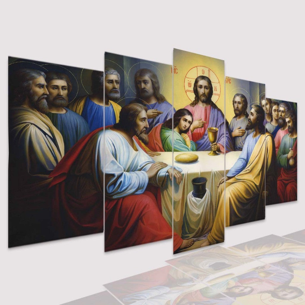 Quadro Decorativo Mosaico Santa Ceia Santo Graal - Quadros Decorativos para Sala | Display de Festa Infantil
