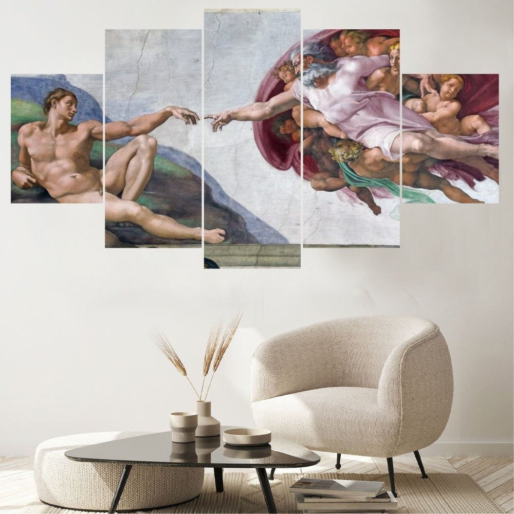 Quadro Decorativo Mosaico A Criação de Adão - Quadros Decorativos para Sala | Display de Festa Infantil