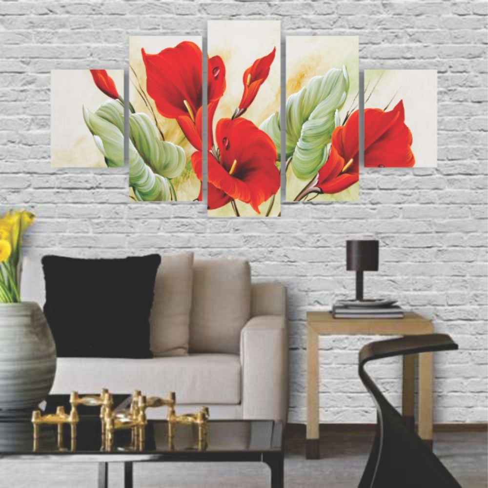 Quadro Decorativo Flor Copo de Leite Vermelho Floral - Quadros Decorativos para Sala | Display de Festa Infantil