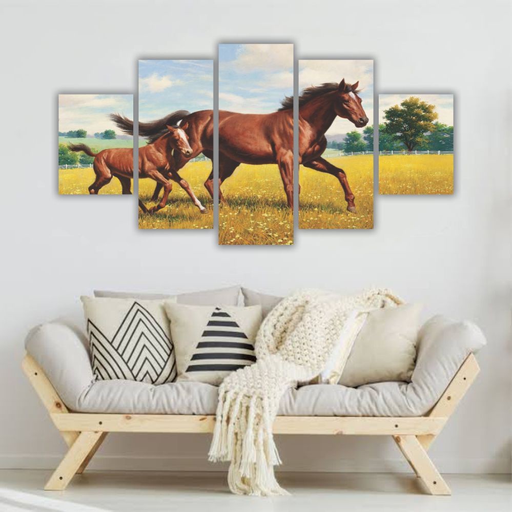 Quadro decorativo Cavalo no Campo - Quadros Decorativos para Sala | Display de Festa Infantil
