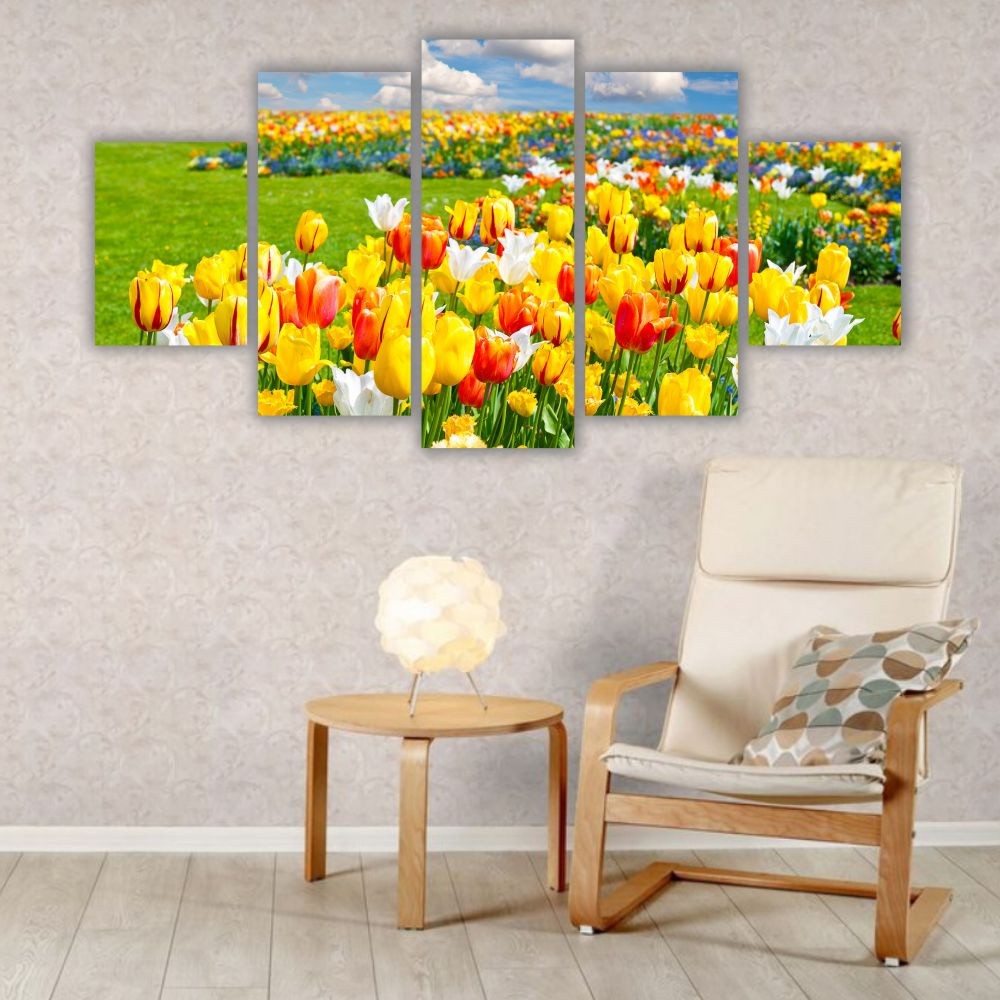 Quadro decorativo Campo de Tulipas - Quadros Decorativos para Sala | Display de Festa Infantil