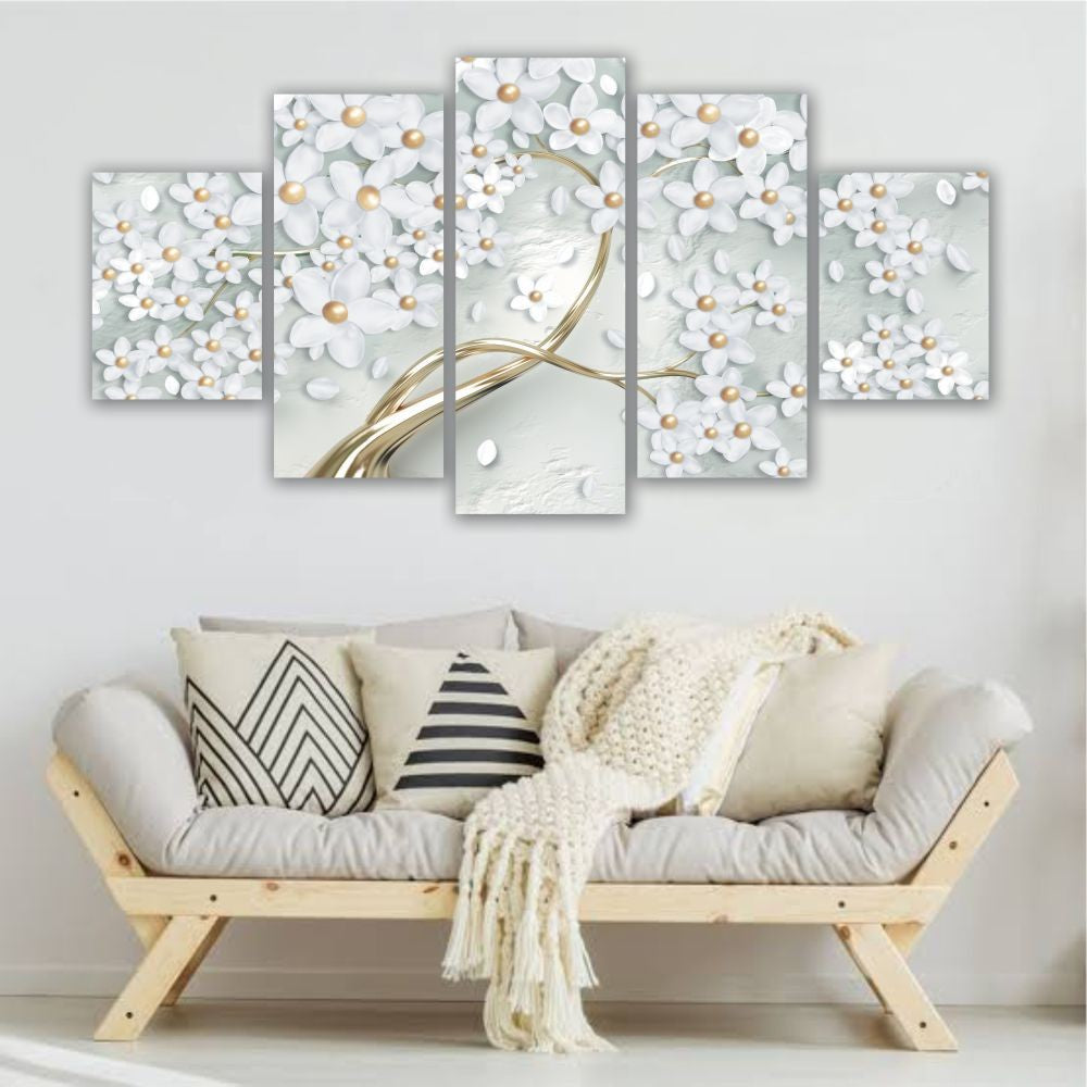 Quadro decorativo Flor de Cerejeira Sakura Branca - Quadros Decorativos para Sala | Display de Festa Infantil