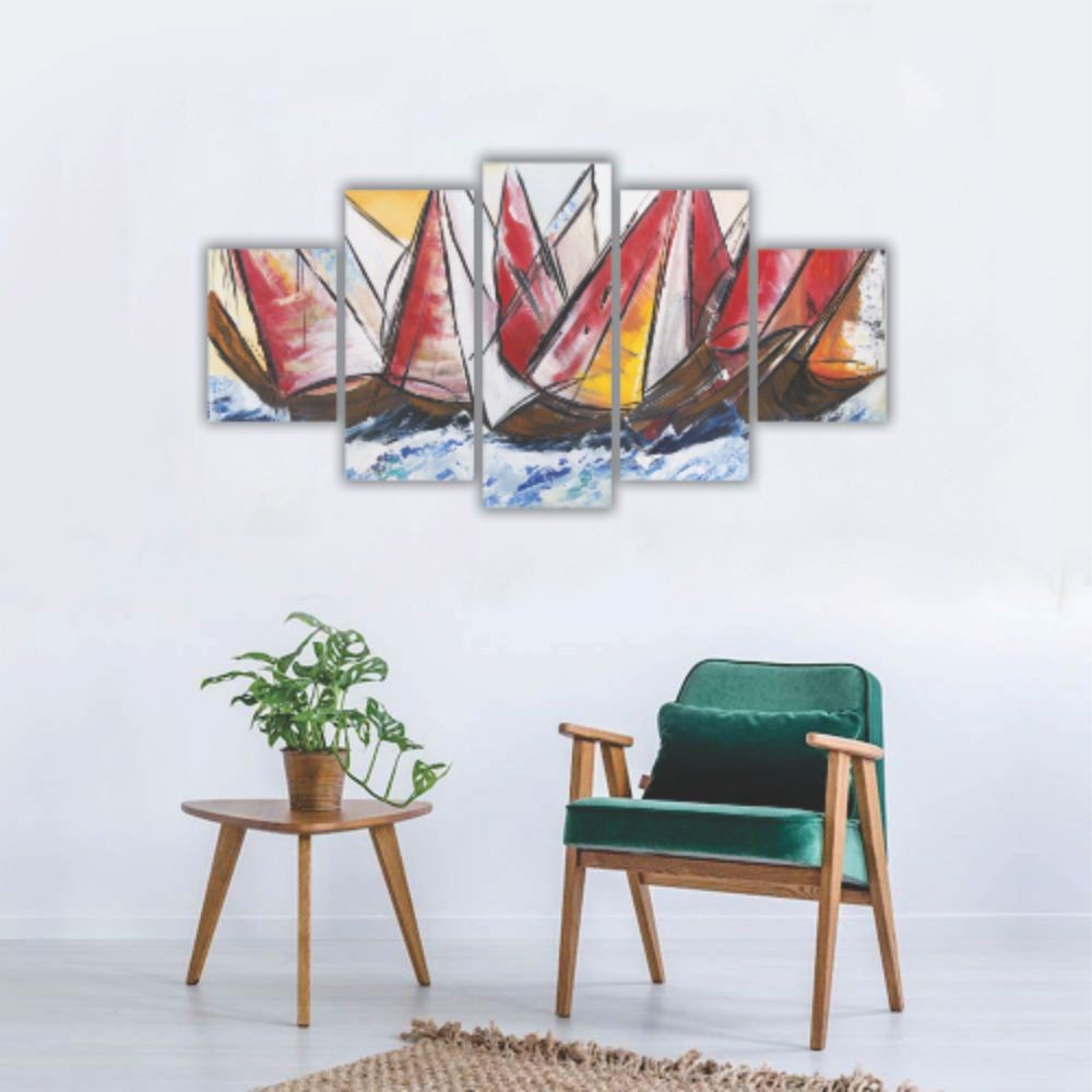 Quadro decorativo Barcos no Mar - Quadros Decorativos para Sala | Display de Festa Infantil