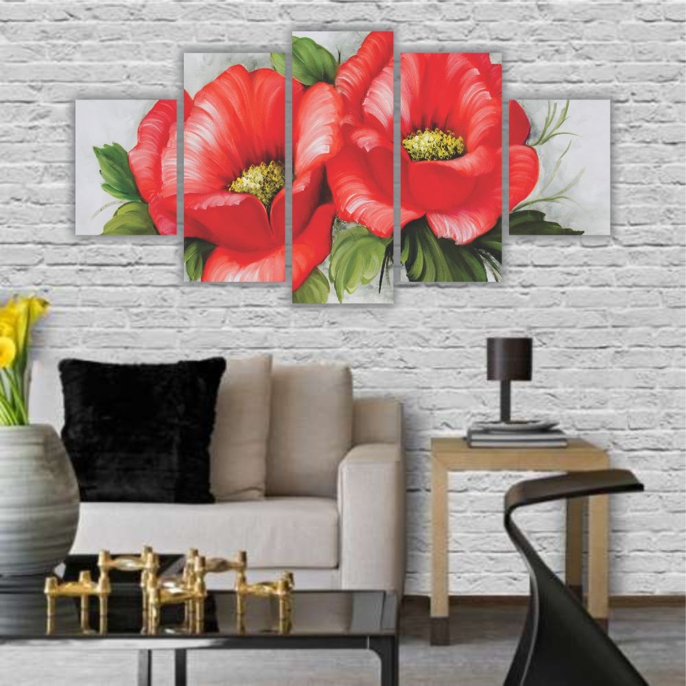 Quadro decorativo Floral Buque Vermelho 3 - Quadros Decorativos para Sala | Display de Festa Infantil