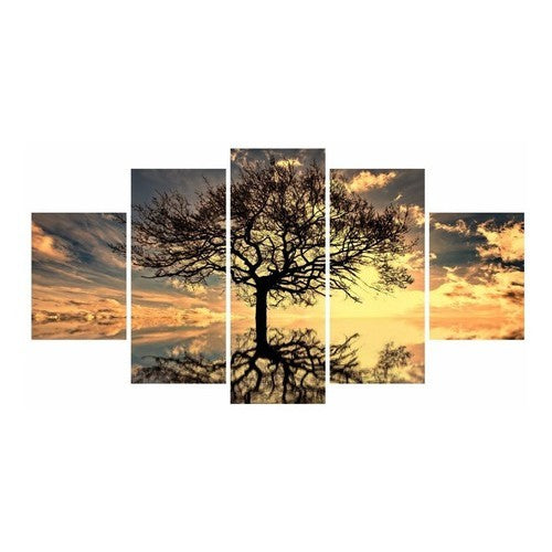Quadro Decorativo 115x60cm Sala Arvore Da Vida Por Do Sol - Quadros Decorativos para Sala | Display de Festa Infantil