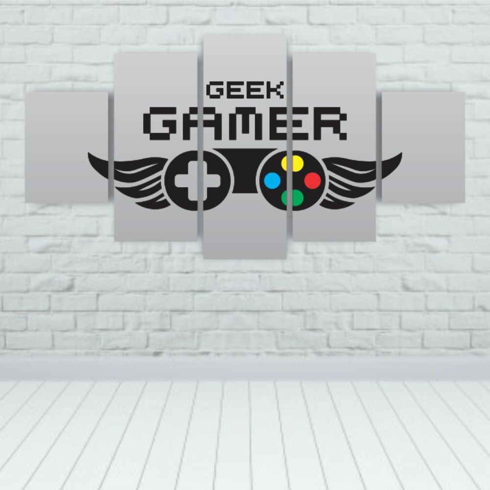 Quadros Decorativos MDF Gamer Geek Controle Cinza Sala Quarto - Quadros Decorativos para Sala | Display de Festa Infantil