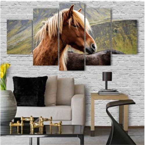 Quadros Decorativos Mosaico Mdf Cavalo Marrom 115x60cm - Quadros Decorativos para Sala | Display de Festa Infantil