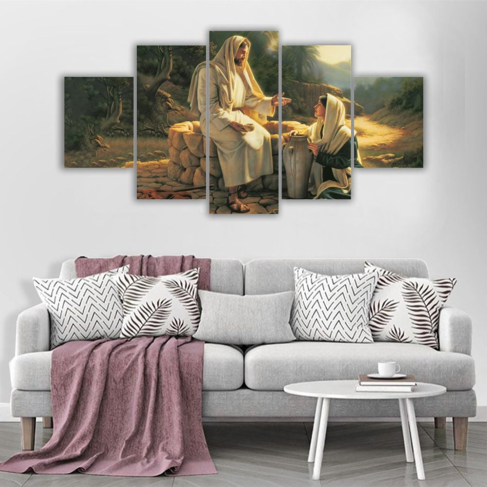 Quadro decorativo Encontro de Jesus Cristo e a Samaritana à beira do poço - Quadros Decorativos para Sala | Display de Festa Infantil