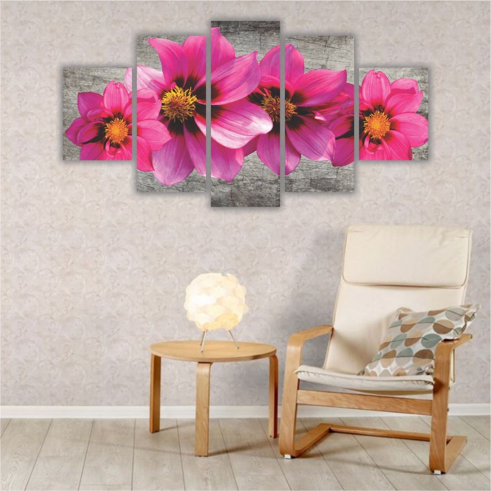 Quadro decoratico Flores Rosa Pink - Quadros Decorativos para Sala | Display de Festa Infantil