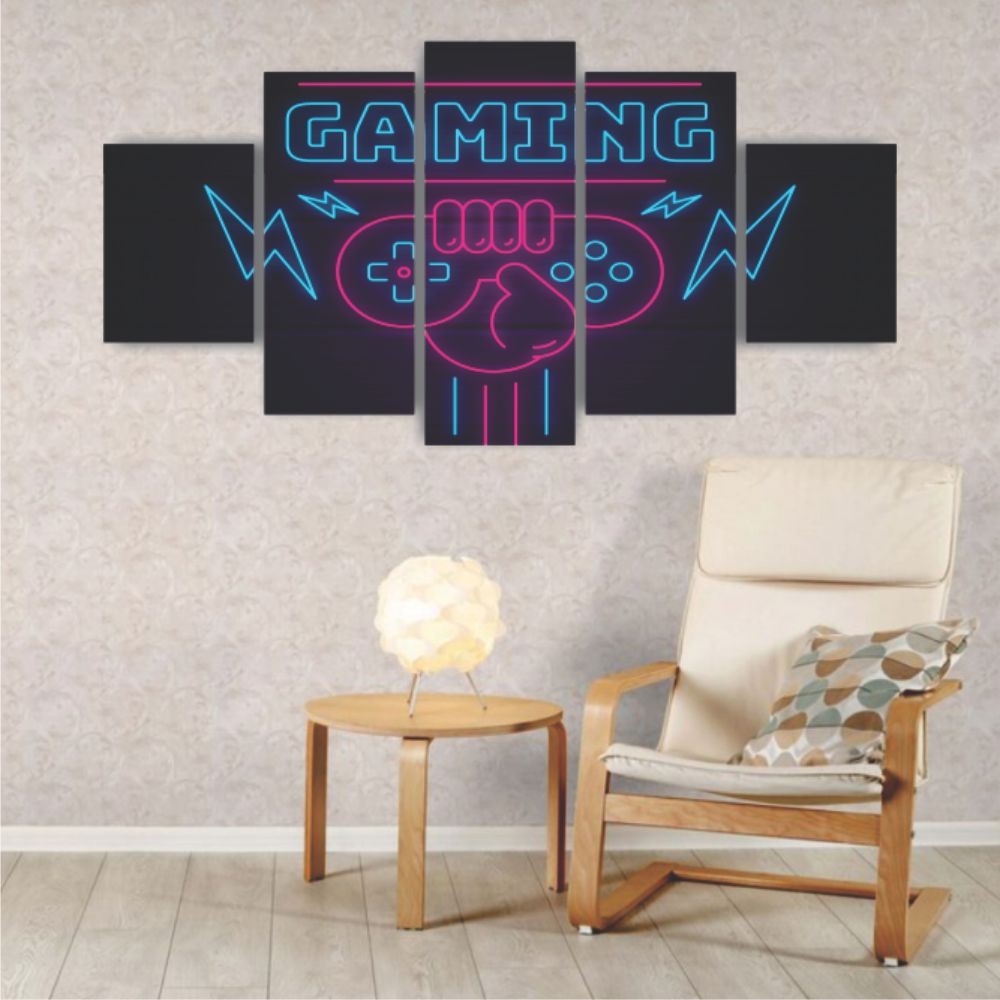 Quadros Decorativos MDF Gaming Hora do Jogo Gamer Sala Quarto - Quadros Decorativos para Sala | Display de Festa Infantil