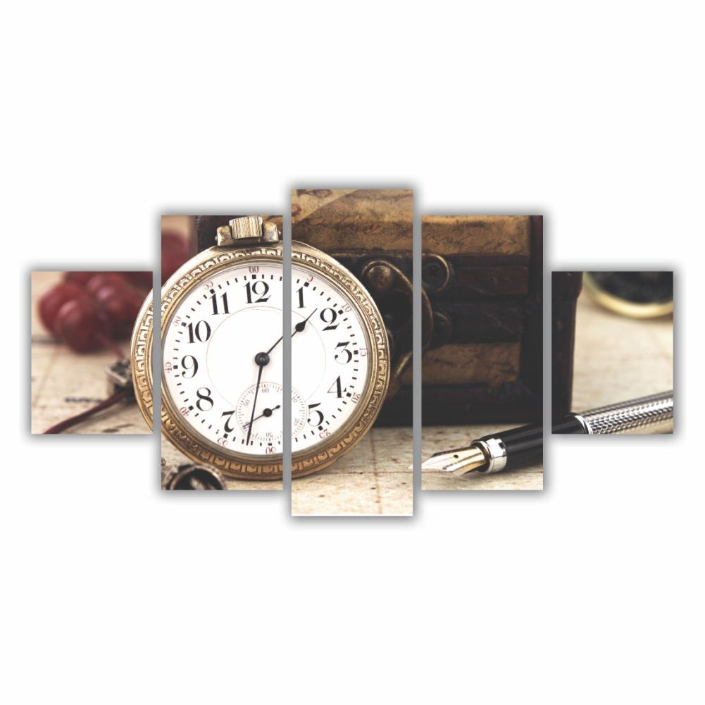 Quadro decorativo Vintage Relógio Antigo - Quadros Decorativos para Sala | Display de Festa Infantil