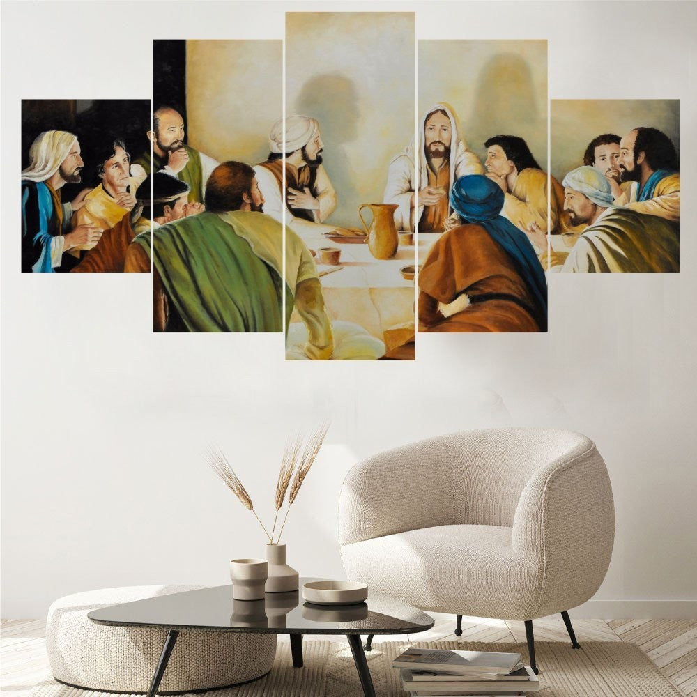 Quadro Decorativo Mosaico Santa Ceia Discípulos - Quadros Decorativos para Sala | Display de Festa Infantil