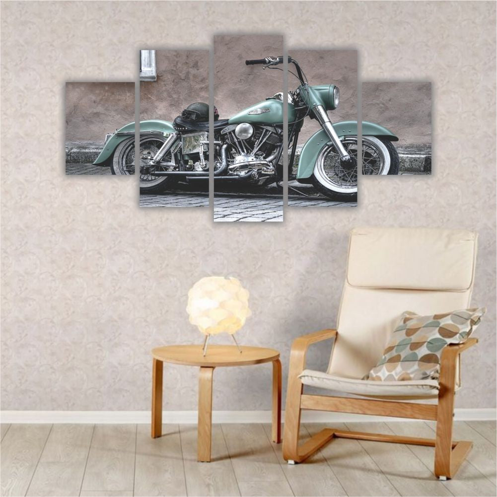 Quadro decorativo Moto Verde - Quadros Decorativos para Sala | Display de Festa Infantil