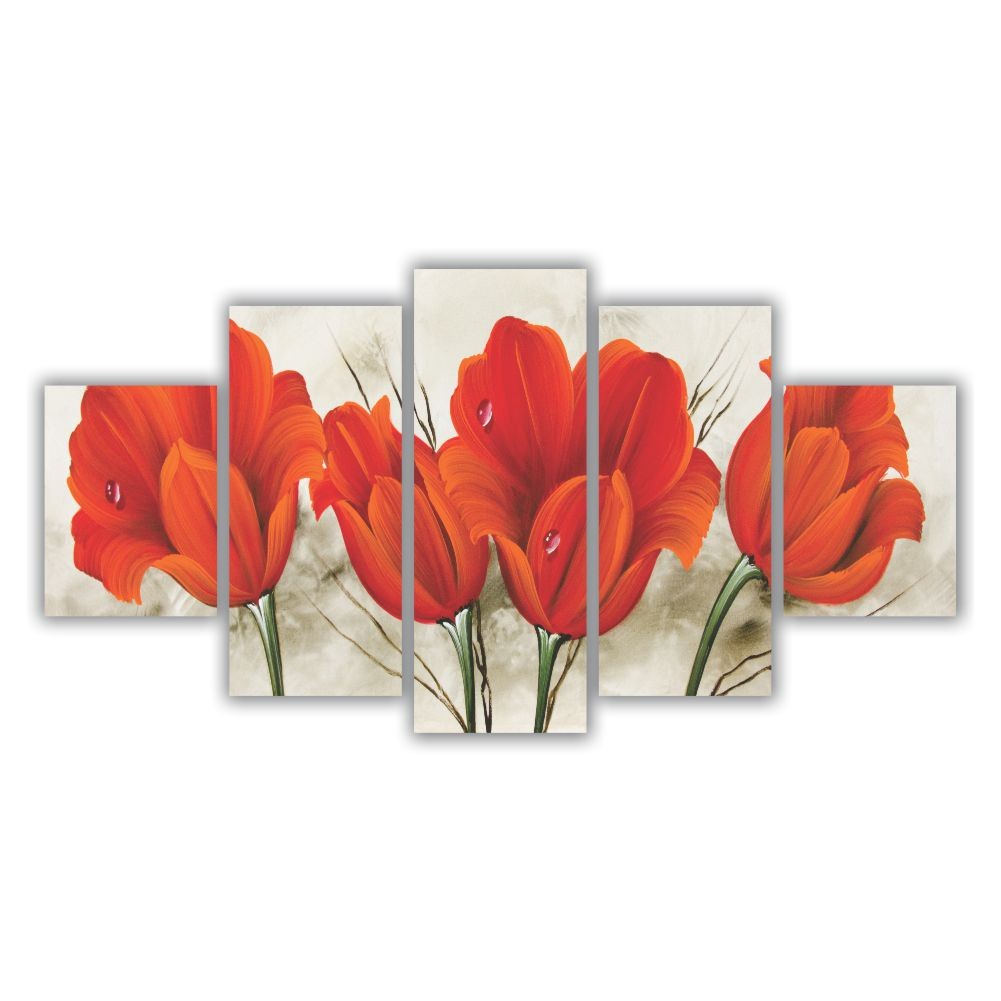 Quadro Decorativo Buquê de Tulipas Vermelhas 2 - Quadros Decorativos para Sala | Display de Festa Infantil
