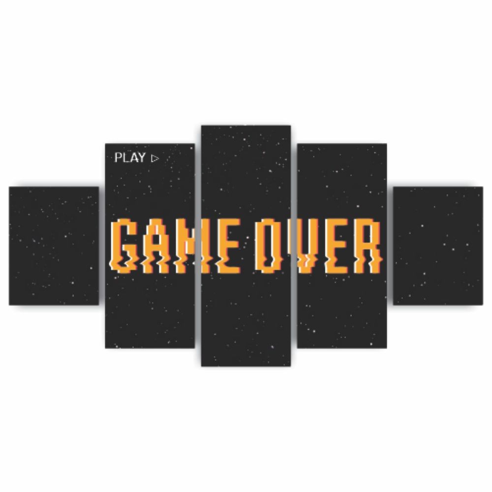 Quadros Decorativos MDF Game Over Jogos Gamer Sala Quarto - Quadros Decorativos para Sala | Display de Festa Infantil