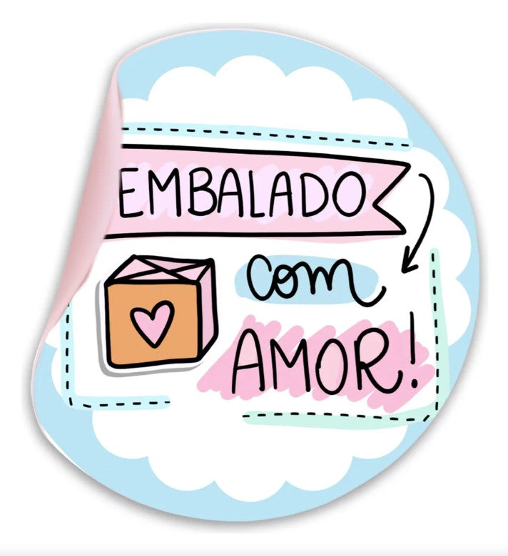 Etiquetas Adesiva Embalado com Amor