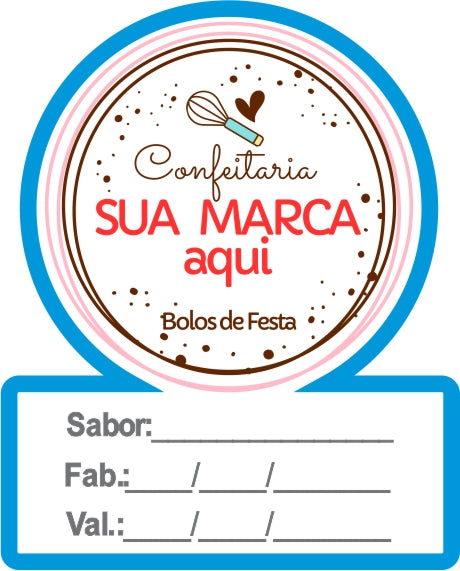 Adesivo Sabor e Validade Personalizado com Sua Logo | Arte