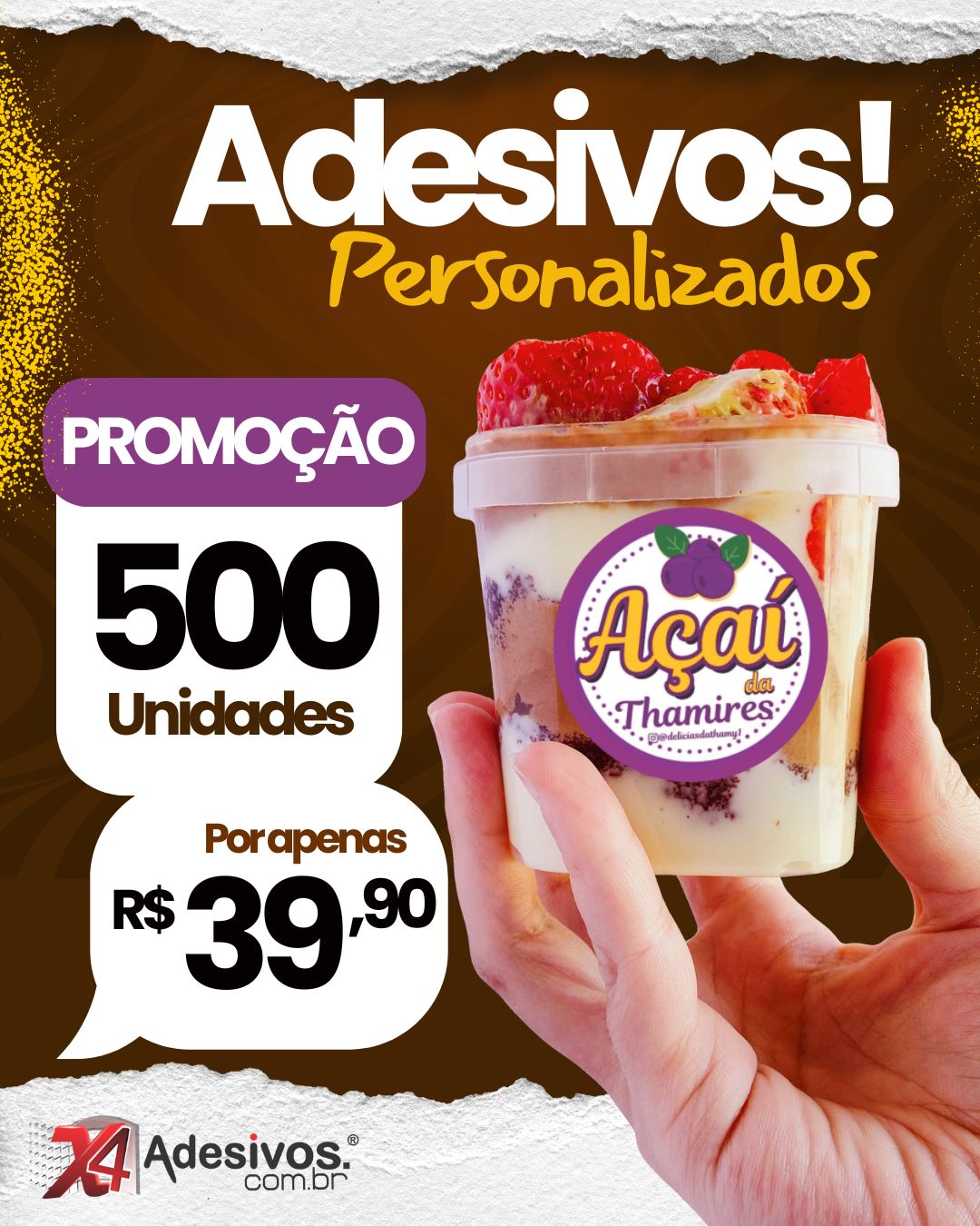 Promoção Etiquetas Adesivas e Rótulos Personalizado à Prova Dágua