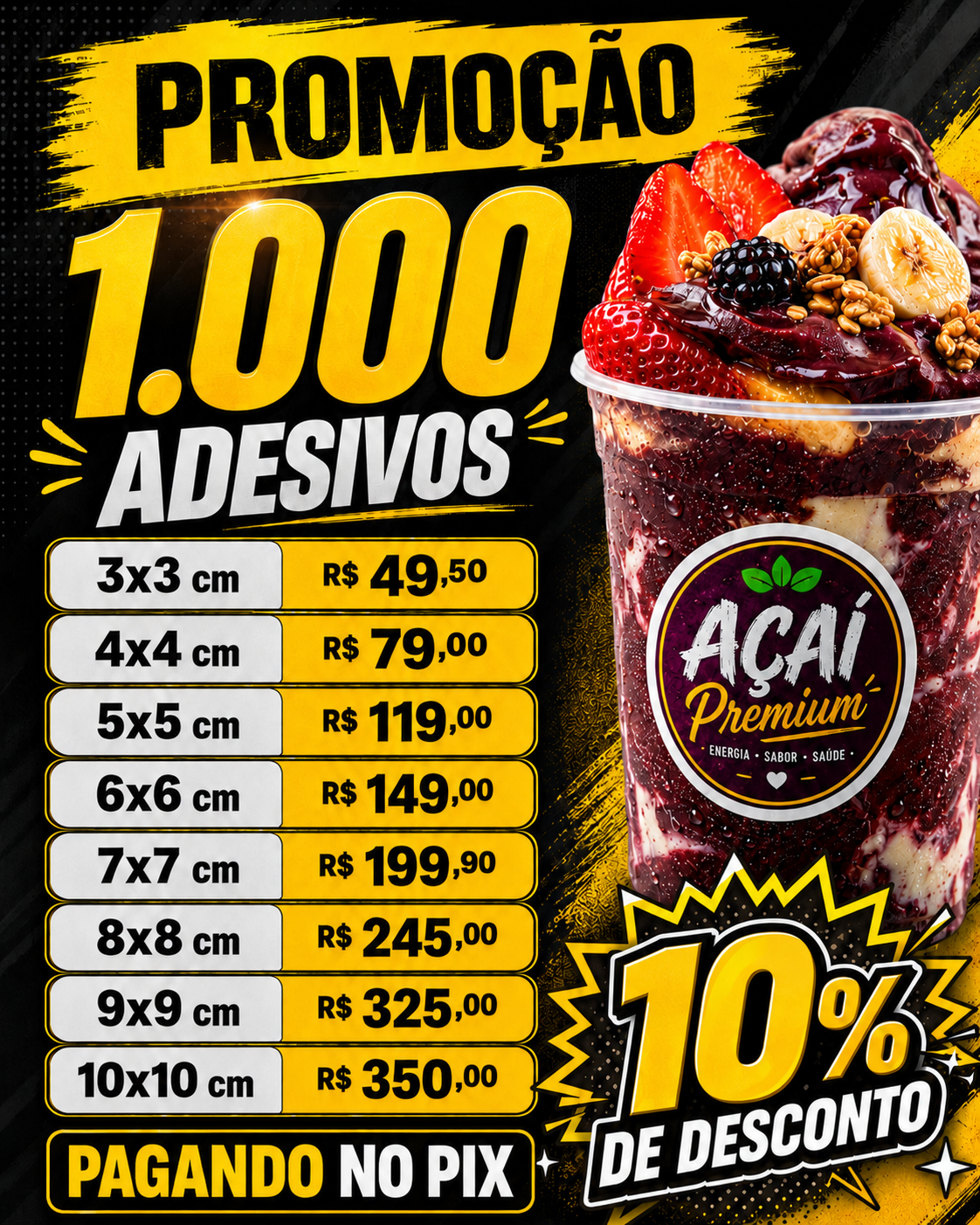 1000 Etiquetas Adesivas Personalizada e Rótulos Adesivos à Prova Dágua.