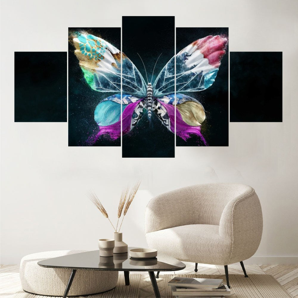 Quadro Decorativo Mosaico Butterfly Cores - Quadros Decorativos para Sala | Display de Festa Infantil
