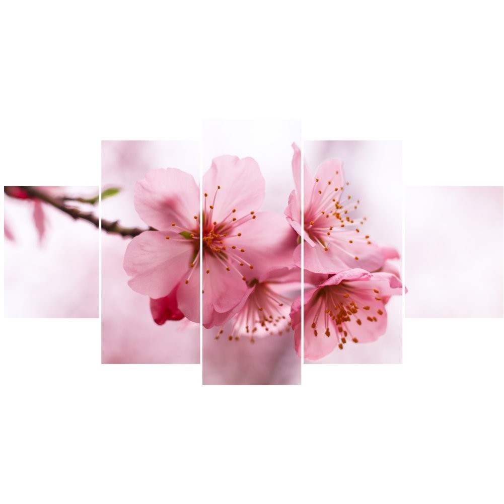 Quadro Decorativo Mosaico Flor Ramo Cor-de-Rosa - Quadros Decorativos para Sala | Display de Festa Infantil