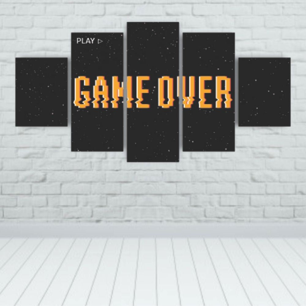 Quadros Decorativos MDF Game Over Jogos Gamer Sala Quarto - Quadros Decorativos para Sala | Display de Festa Infantil