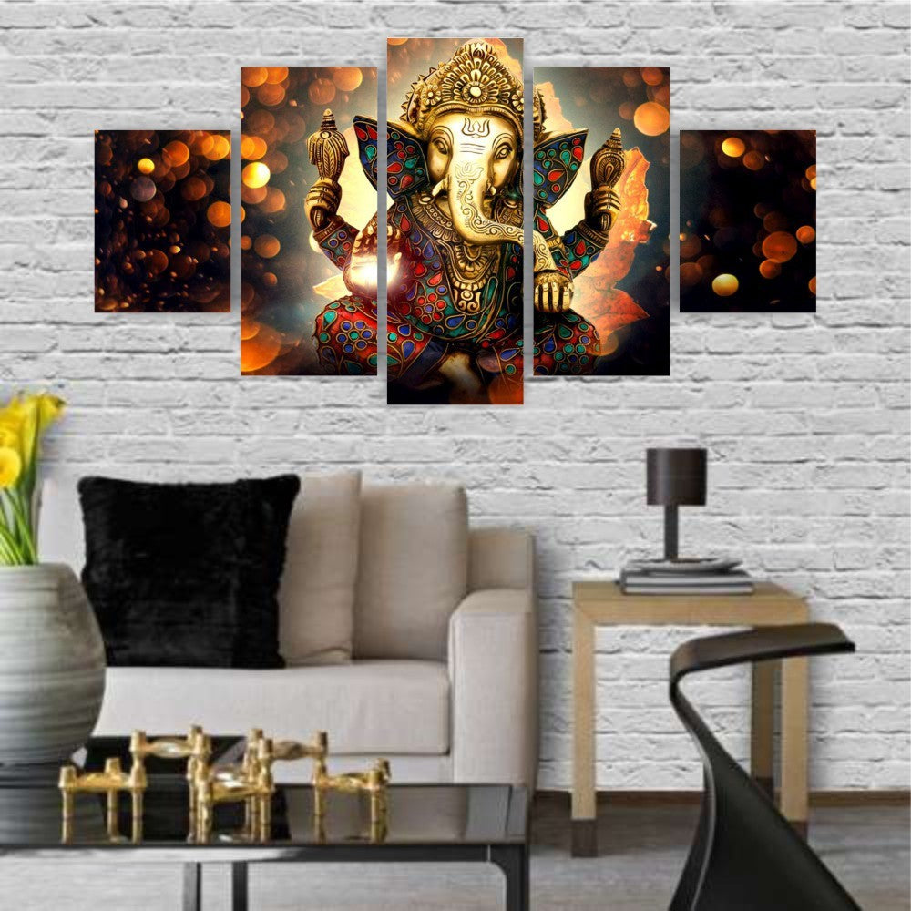 Quadros Decorativos MDF Lord Ganesha Hindu Sala Quarto - Quadros Decorativos para Sala | Display de Festa Infantil