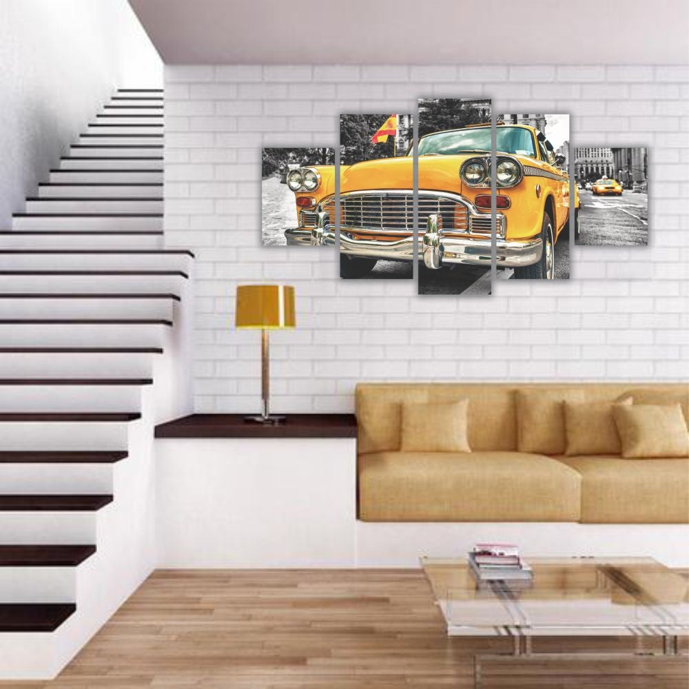 Quadro decorativo Londres Taxi Amarelo - Quadros Decorativos para Sala | Display de Festa Infantil