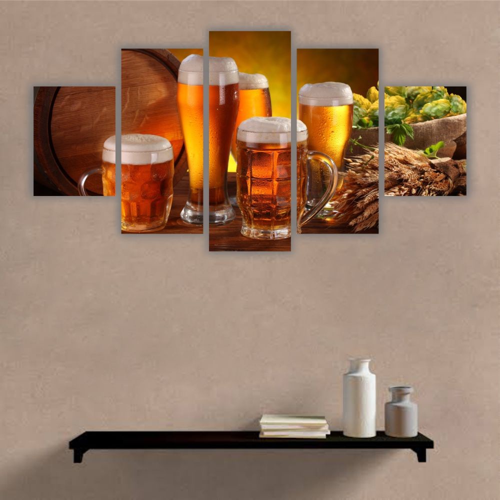 Quadro decorativo Churrasco Bar Copo de Cerveja - Quadros Decorativos para Sala | Display de Festa Infantil