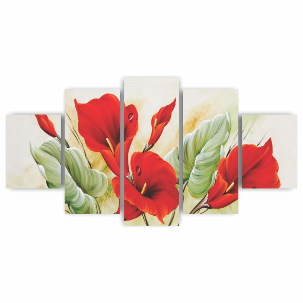 Quadro Decorativo Flor Copo de Leite Vermelho Floral - Quadros Decorativos para Sala | Display de Festa Infantil