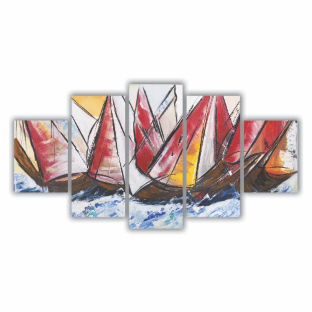 Quadro decorativo Barcos no Mar - Quadros Decorativos para Sala | Display de Festa Infantil