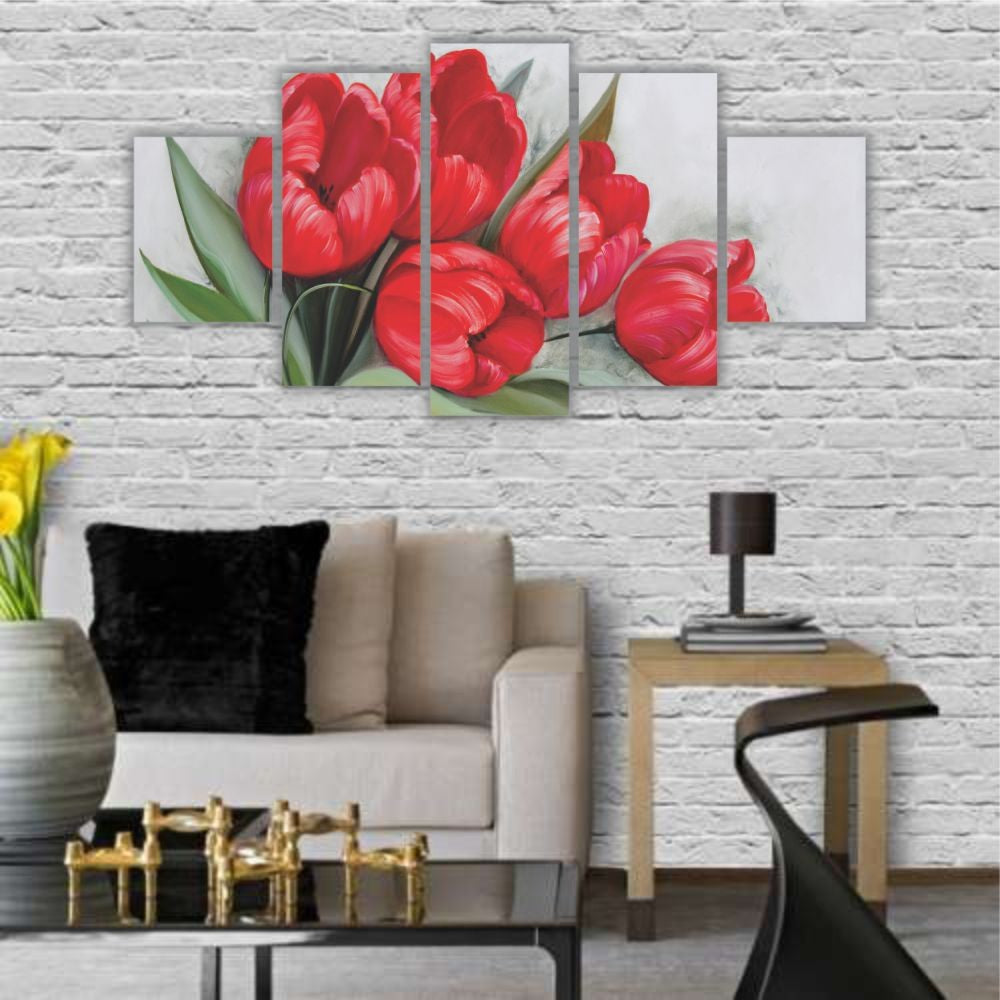 Quadro decoratico Flores Buque de Tulipas Vermelhas - Quadros Decorativos para Sala | Display de Festa Infantil