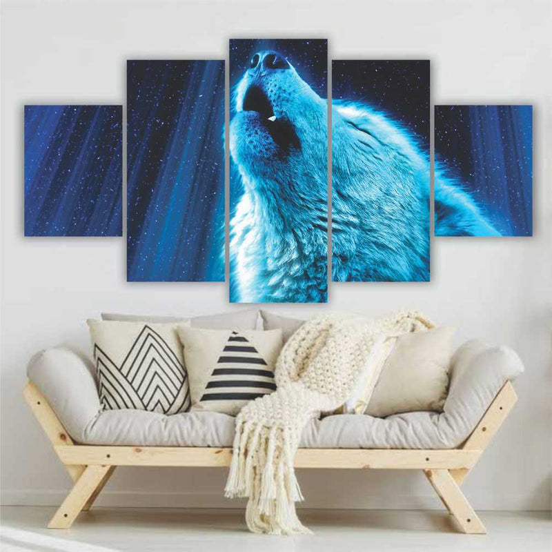 Quadros Decorativos Lobo no Universo Mosaico 115x60cm