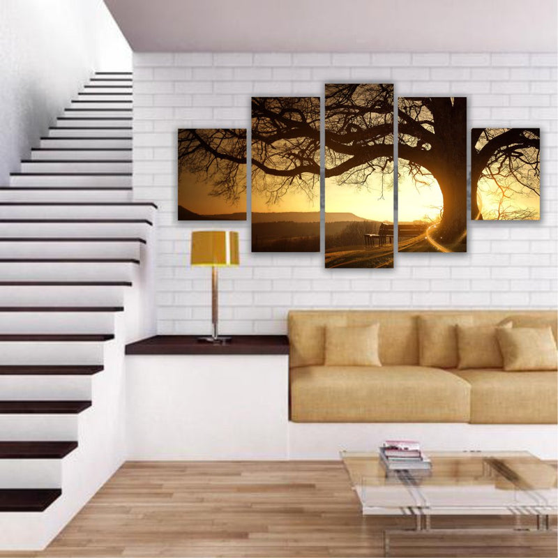Quadros Decorativos Sala Árvore Da Vida Entardecer Sol